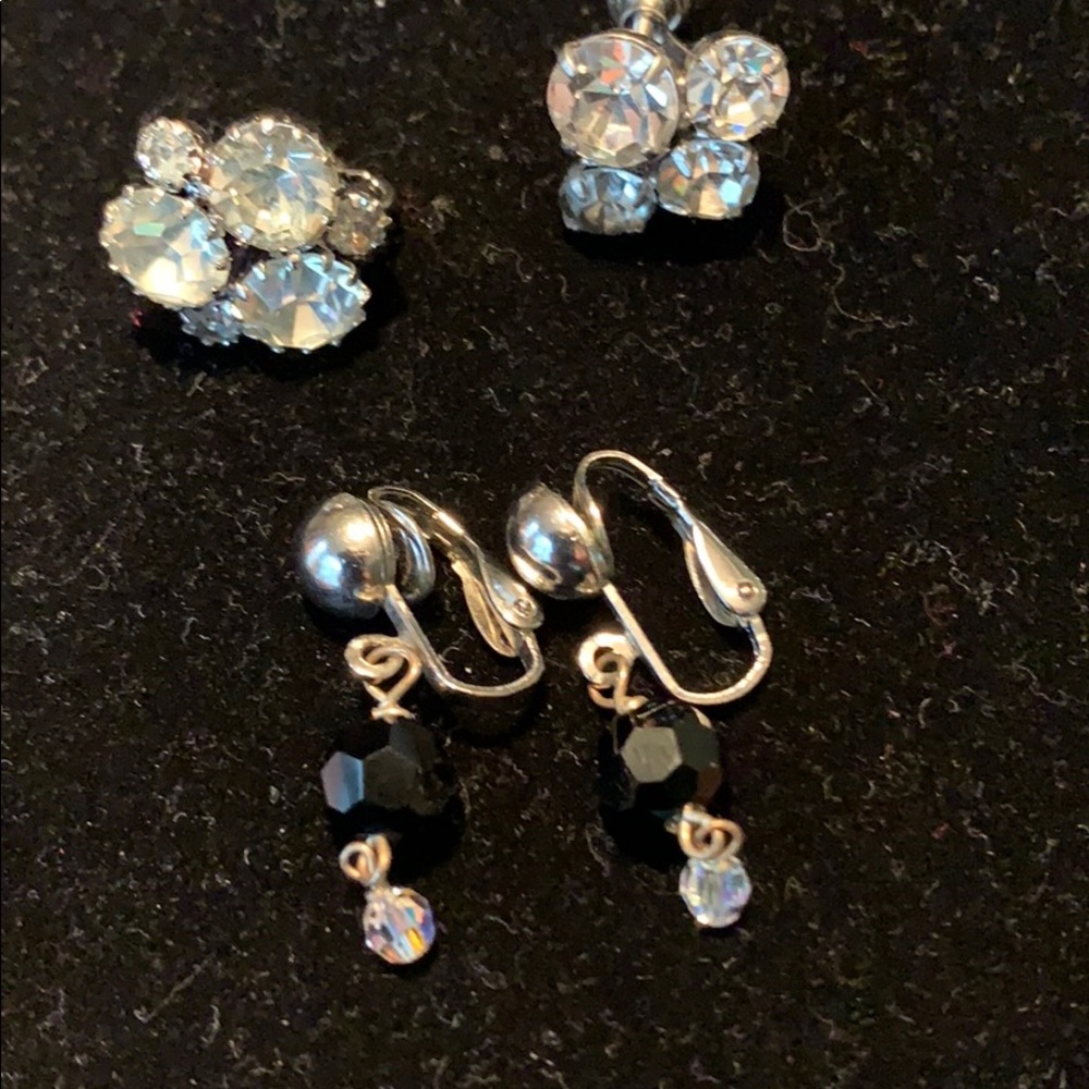 2 Pair of Clip-on & Screw -on Earrings Antique